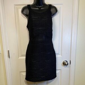 Hailey Logan by Adrianna Papell Black Silver Sparkle Bodycon Dress Large